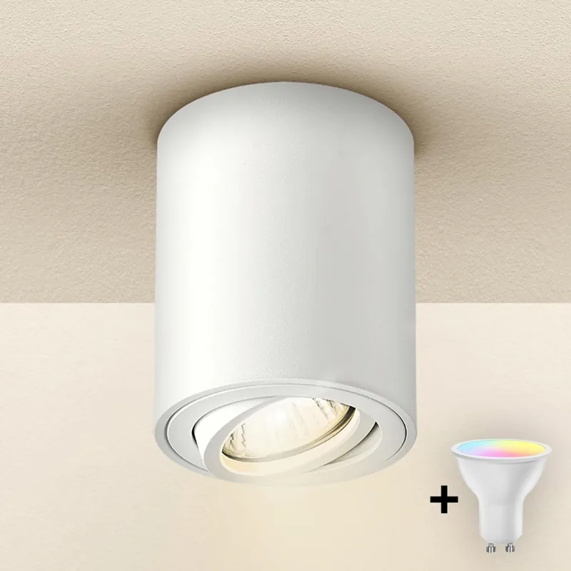 Brilagi - LED RGBW Stmívatelné bodové svítidlo MIA 1xGU10/4,8W/230V 3000K 100x80 mm bílá + dálkové ovládání Nejlepší Cena