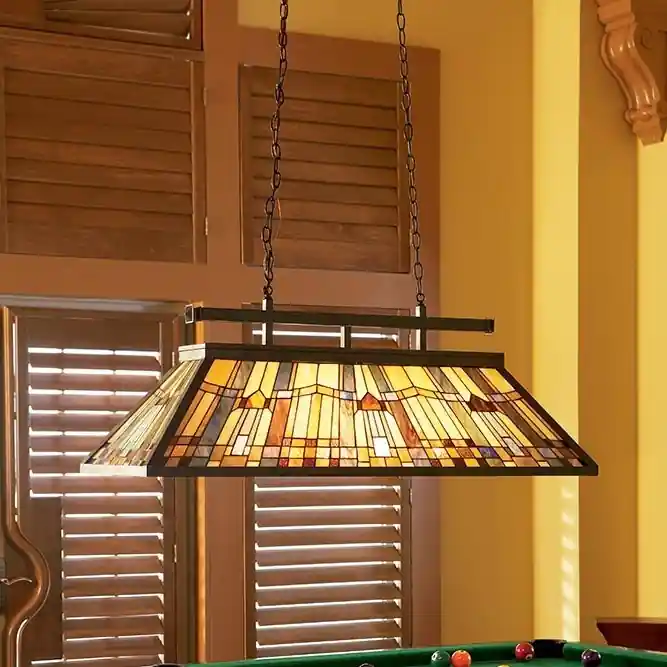 Nejlepší Cena Elstead - Lustr na řetězu Tiffany INGLENOOK 3xE27/100W/230V