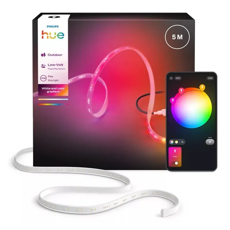 Dokud Zásoby Vydrží Philips - LED RGBW Stmívatelný venkovní pásek Hue FLUX 5m LED/30W/230V 2200-6500K IP67