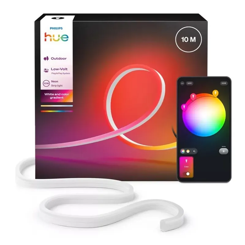 Philips - LED RGBW Stmívatelný venkovní pásek Hue NEON 10m LED/30W/230V 2200-6500K IP67 Zlevněný
