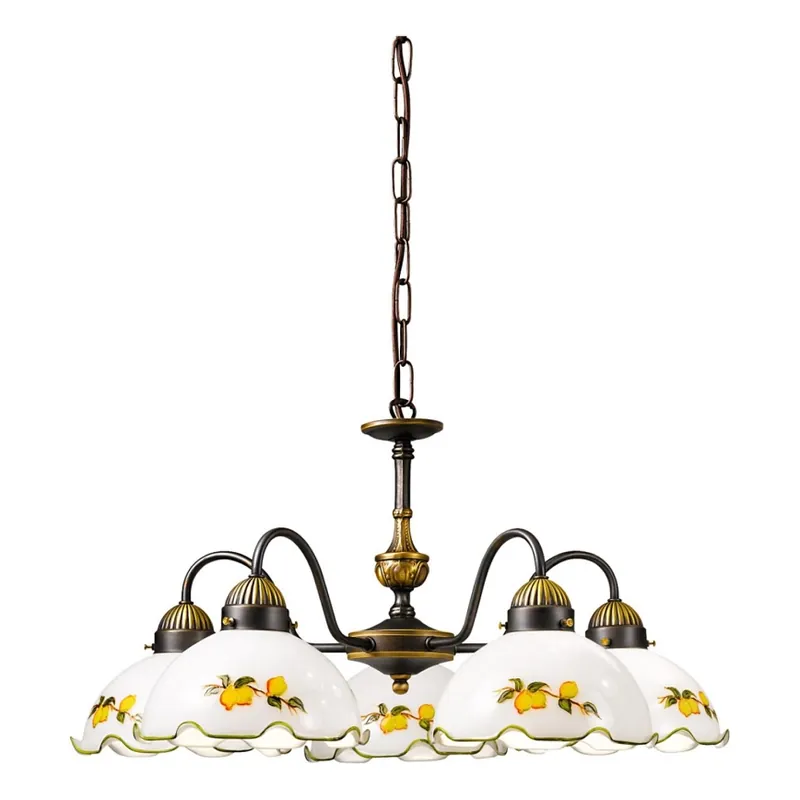 Kolarz 731.85.116 - Lustr na řetězu NONNA 5xE27/75W/230V citrony Vrácení Zdarma