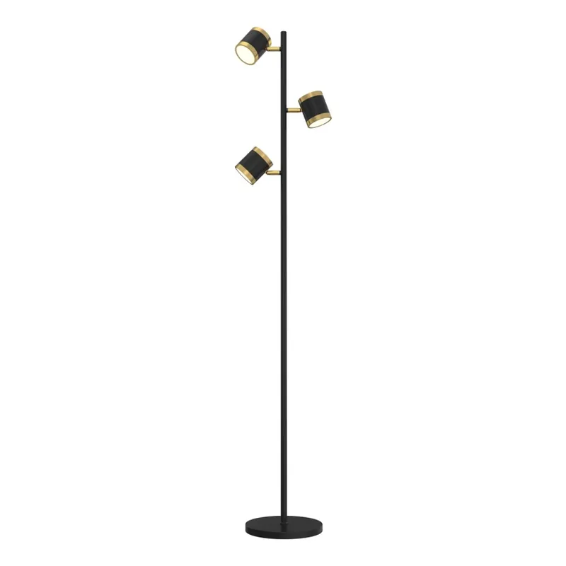 Bezpečná Platba Wofi 3003-304S - LED Stmívatelná stojací lampa TOULOUSE 3xLED/7W/230V černá/zlatá