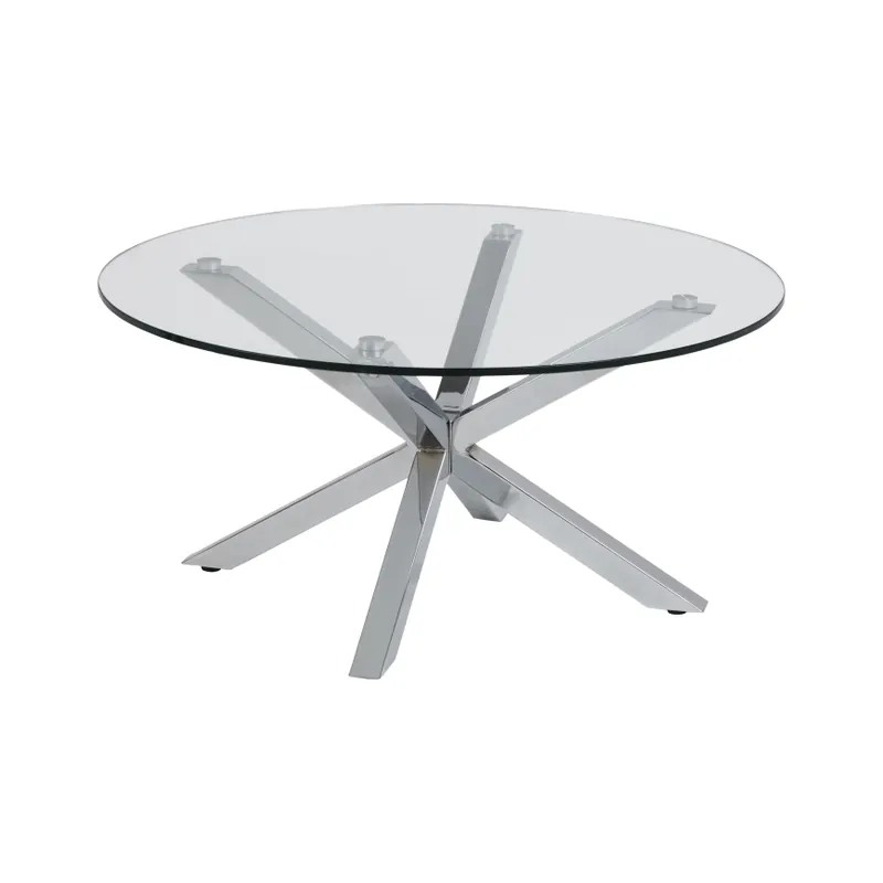 Konferenční stolek LUCA 82 cm čirá/stříbrná Nová Kolekce