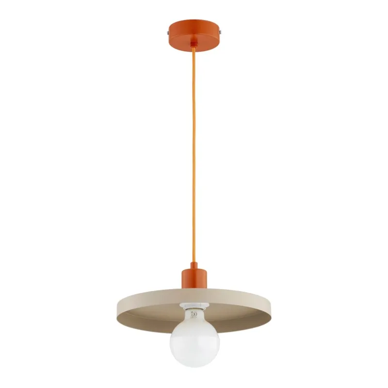 Lustr na lanku LITO 1xE27/15W/230V béžová/měděná Pouze Dnes