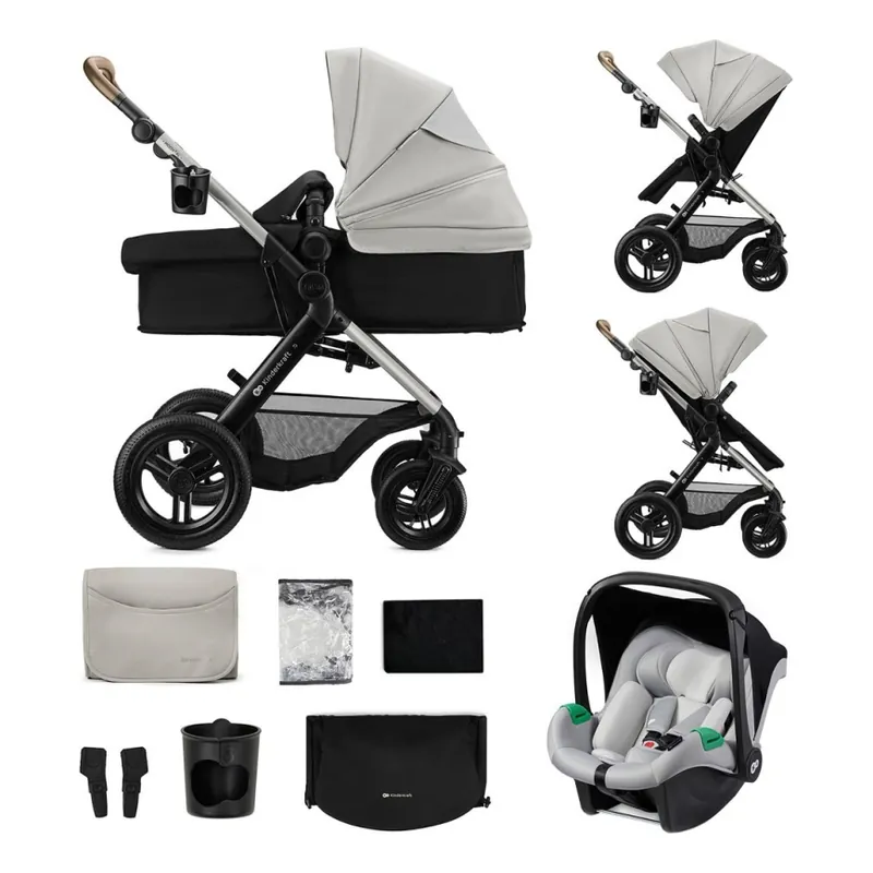 Cenová Bomba KINDERKRAFT - Kombinovaný kočárek 3v1 MOOV 2 XL Air Grey