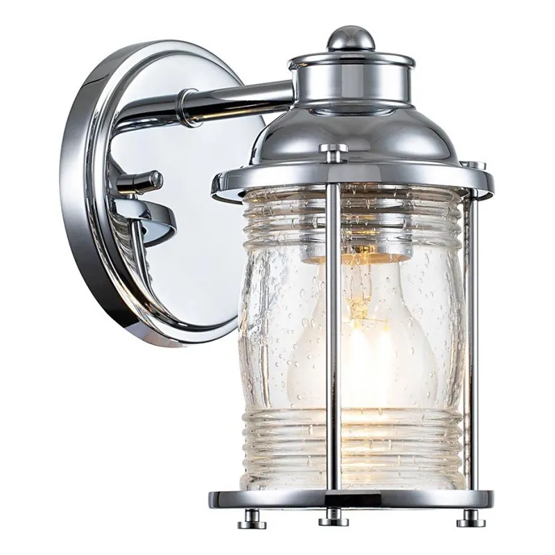 Quintiesse - Venkovní nástěnná lampa ASHLAND BAY 1xE27/60W/230V IP44 lesklý chrom Ověřený