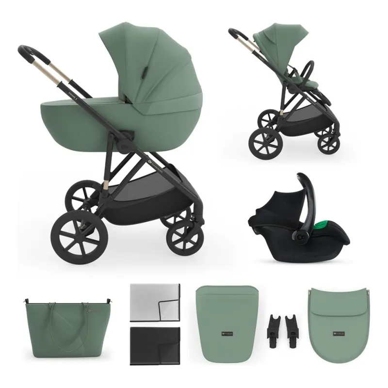 Nízká Cena KINDERKRAFT - Kombinovaný kočárek 3v1 PRIME 3 Dark Green