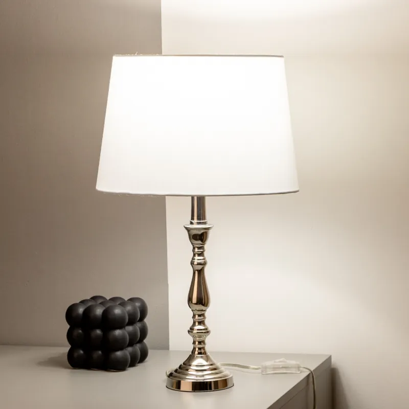 Brilagi - Stolní lampa CERIA 1xE27/60W/230V pr. 30 cm lesklý chrom/bílá Nejprodávanější