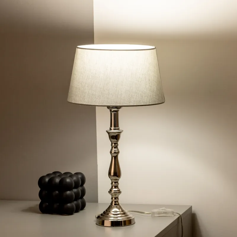 Oblíbený Brilagi - Stolní lampa CERIA 1xE27/60W/230V pr. 25 cm lesklý chrom/šedá