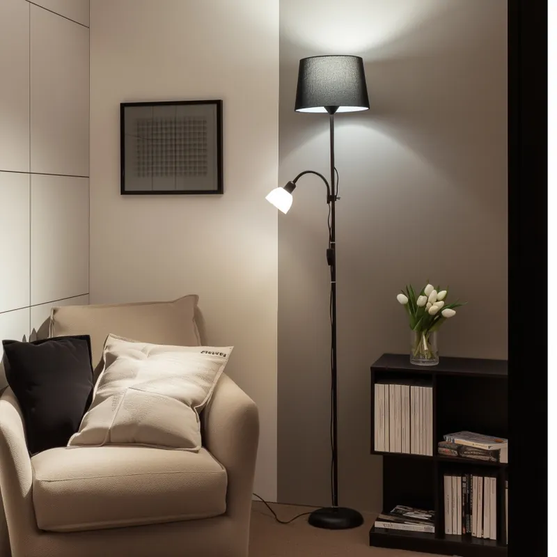 Novinka Brilagi - Stojací lampa CERIA 1xE27/100W/230V + 1xE14/25W černá