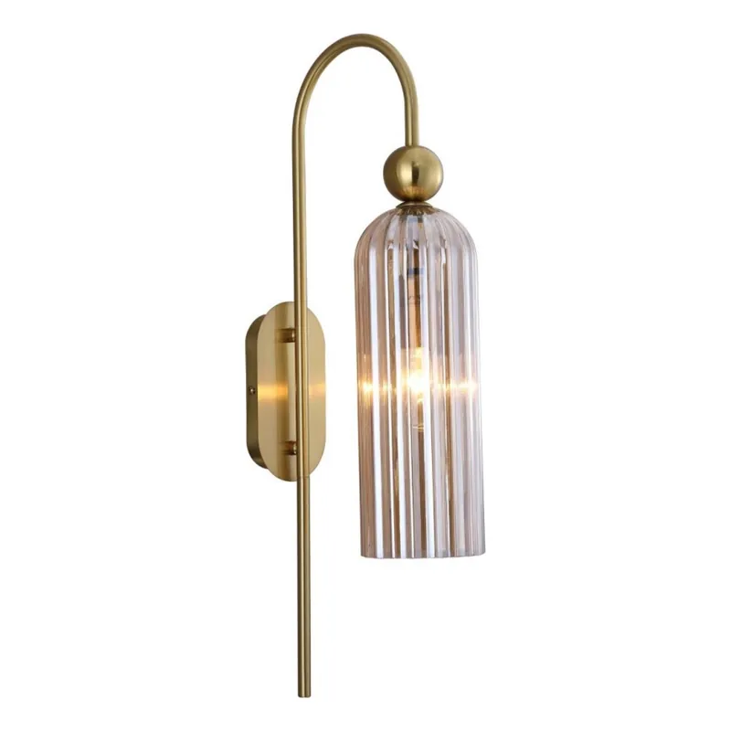 Nástěnná lampa PIEGA 1xE14/40W/230V mosaz/kouřová béžová Vysoce Kvalitní