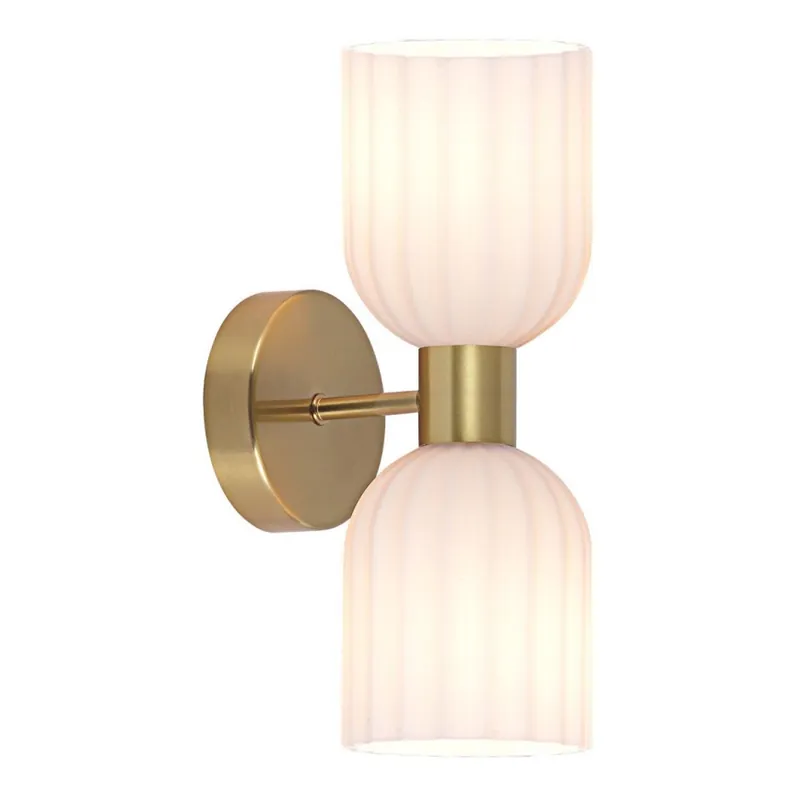 Nástěnná lampa PIEGA 2xE14/10W/230V mosaz/bílá Dokud Zásoby Vydrží