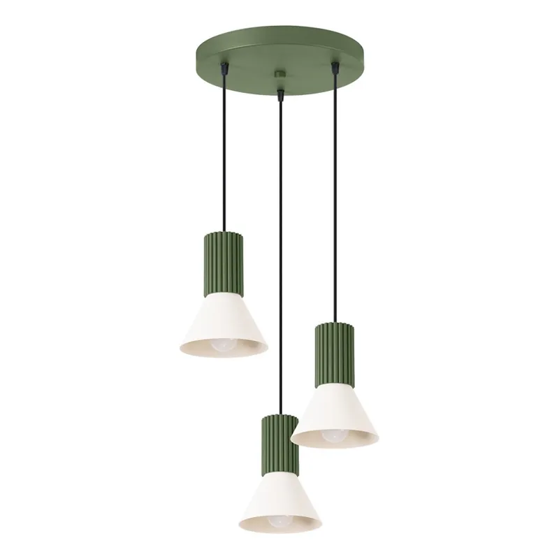 Lustr na lanku ESTRIA 3xE14/10W/230V pr. 30 cm zelená Dokud Zásoby Vydrží
