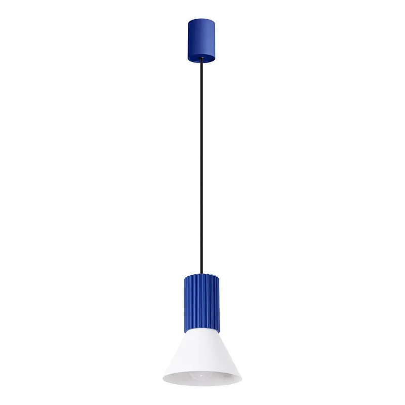 Sleva Lustr na lanku ESTRIA 1xE14/10W/230V pr. 14 cm modrá