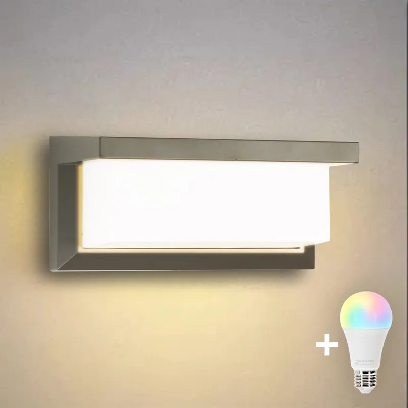 Brilagi - LED RGBW Stmívatelné venkovní nástěnné svítidlo BRICKY 1xE27/9W/230V 2700-6500K IP54 šedá Sleva