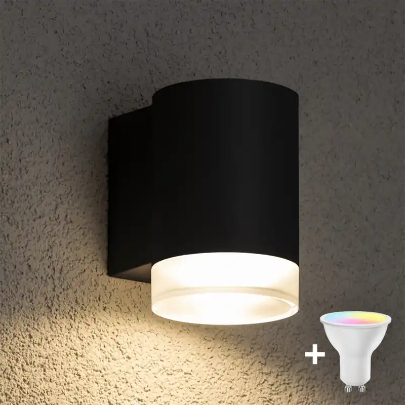 Brilagi - LED RGBW Stmívatelné venkovní nástěnné svítidlo MATERA 1xGU10/4,8W/230V 3000K IP54 černá + dálkové ovládání Nejlepší Cena