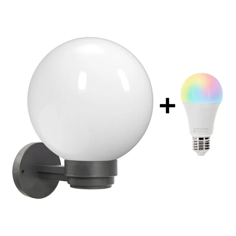Přímo Od Výrobce Brilagi - LED RGBW Stmívatelné venkovní nástěnné svítidlo HARBOR 1xE27/9W/230V 2700-6500K IP33 antracit/bílá