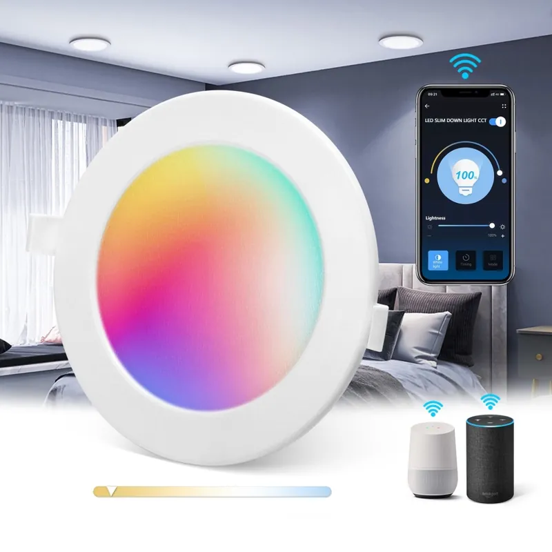 Vysoce Kvalitní Aigostar - LED RGBW Stmívatelné koupelnové podhledové svítidlo MESH Smart LED/9W/230V 2700-6500K IP44