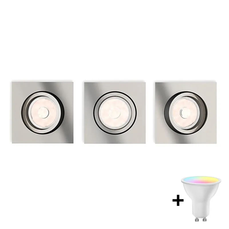 Philips - SADA 3x LED RGBW Stmívatelné podhledové svítidlo DONEGAL 1xGU10/4,8W/230V + dálkové ovládání Výprodej