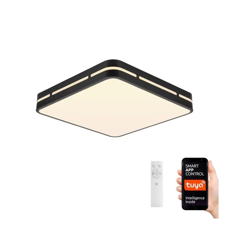 Immax NEO 07154-B42 - LED Stmívatelné stropní svítidlo NEO LITE PERFECTO LED/48W/230V Wi-Fi Tuya černá + dálkové ovládání Časově Omezené