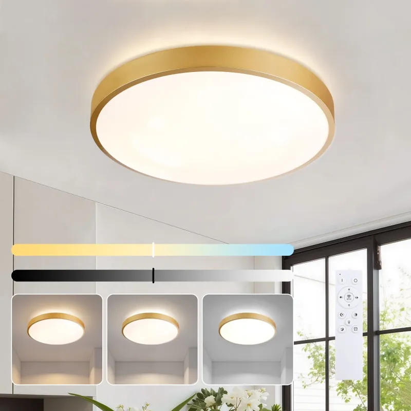Přímo Od Výrobce Brilagi - LED Stmívatelné stropní svítidlo GLASS POOL DOUBLE LED/48W/230V 3000-6000K pr. 40 cm zlatá + dálkové ovládání