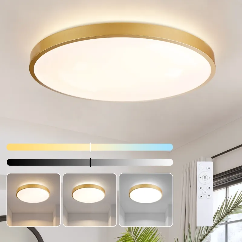 Nízká Cena Brilagi - LED Stmívatelné stropní svítidlo GLASS POOL DOUBLE LED/80W/230V 3000-6000K pr. 60 cm zlatá + dálkové ovládání
