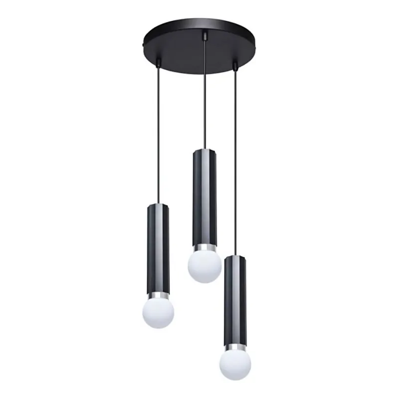 Must-Have ITALUX - Lustr na lanku MACERA 3xE27/40W/230V černá
