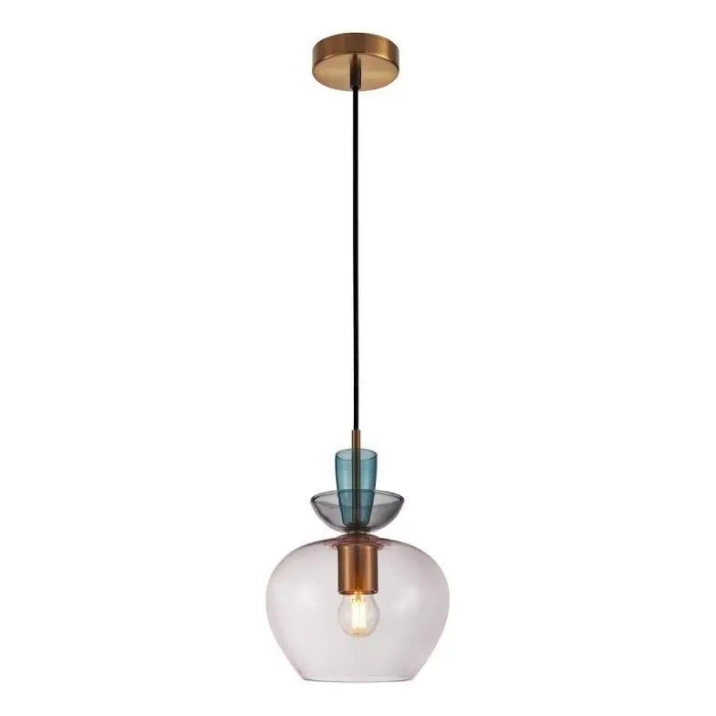 Jen Po Omezenou Doba ITALUX - Lustr na lanku FANDA 1xE27/40W/230V zlatá/kouřová šedá