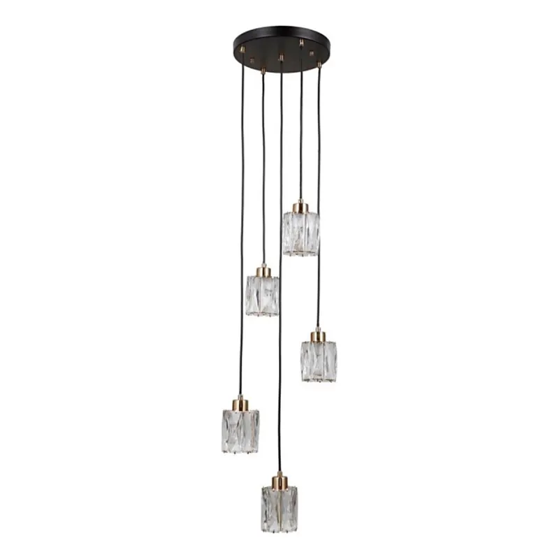 Nejprodávanější ITALUX - Lustr na lanku TORNO 5xE14/40W/230V černá/zlatá