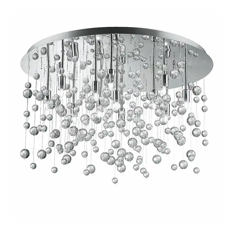 Značkový Ideal Lux - LED Stropní svítidlo NEVE 12xG9/3W/230V pr. 63 cm lesklý chrom
