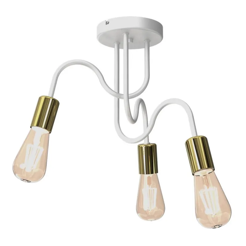 Přisazený lustr DOW 3xE27/60W/230V bílá/zlatá Bezpečná Platba