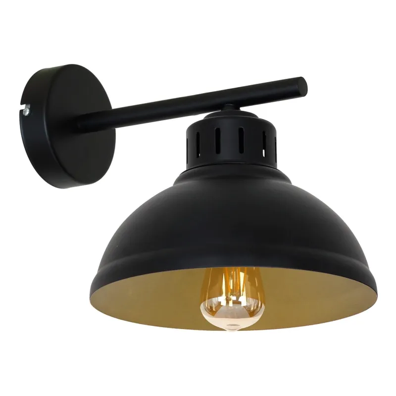 Nástěnná lampa SVEN 1xE27/15W/230V černá/zlatá Jen Po Omezenou Doba