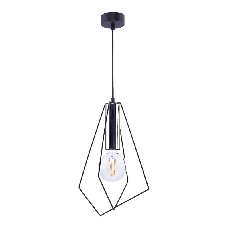 Autentický Jupiter 1661 - Lustr na lanku KAIR 1xE27/60W/230V černá/lesklý chrom