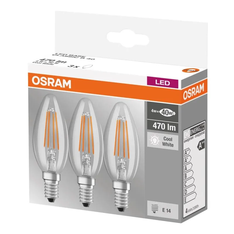 SADA 3x LED Žárovka BASE VINTAGE B40 E14/4W/230V 4000K – Osram Značkový
