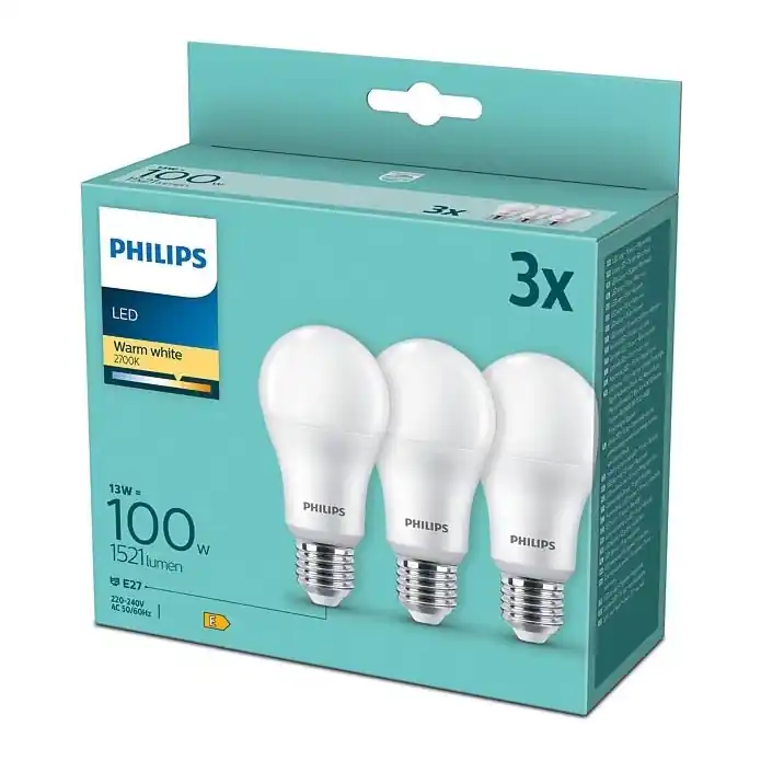 Top Prodej SADA 3x LED Žárovka Philips A60 E27/13W/230V 2700K