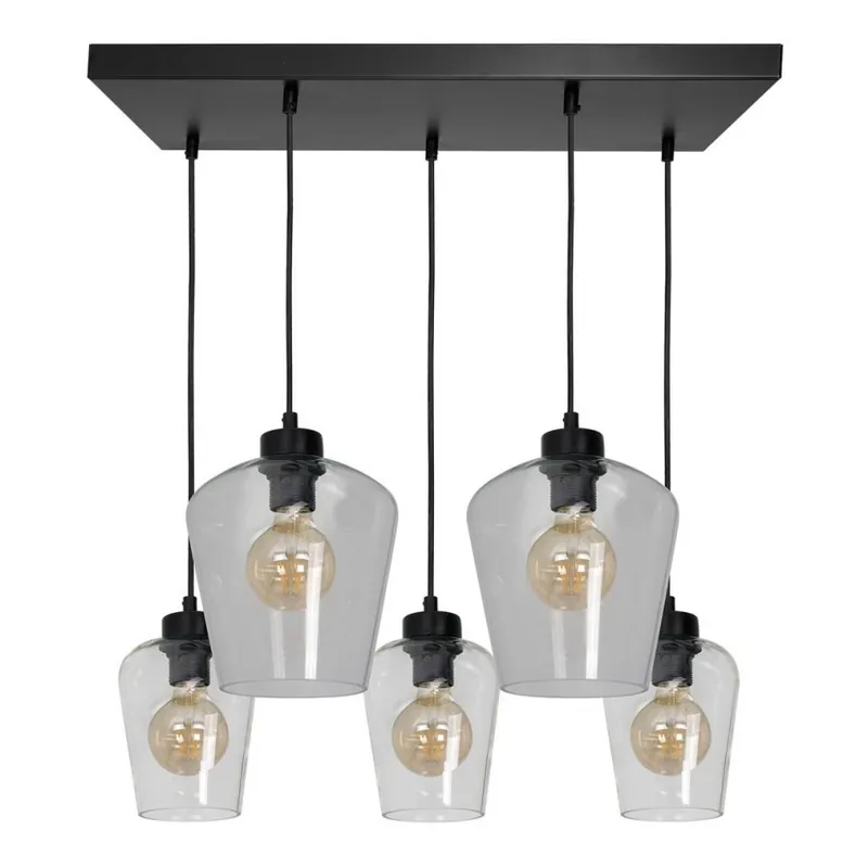 Ověřený Lustr na lanku SANTIAGO 5xE27/60W/230V čirá