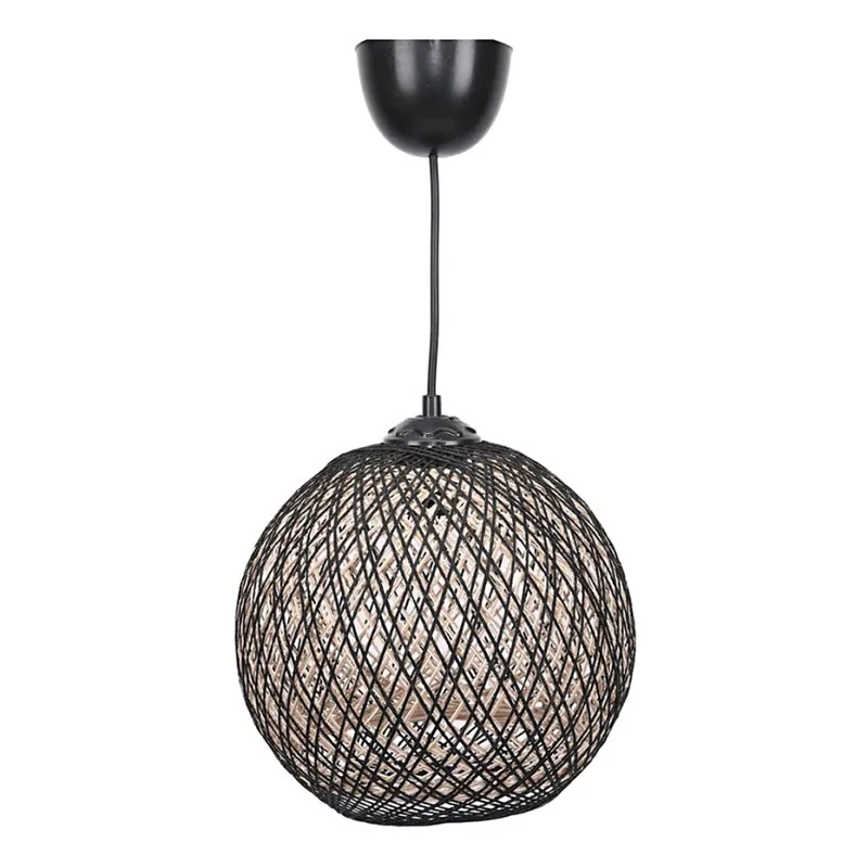 Lustr na lanku JUTE 1xE27/60W/230V černá Ihned K Objednání