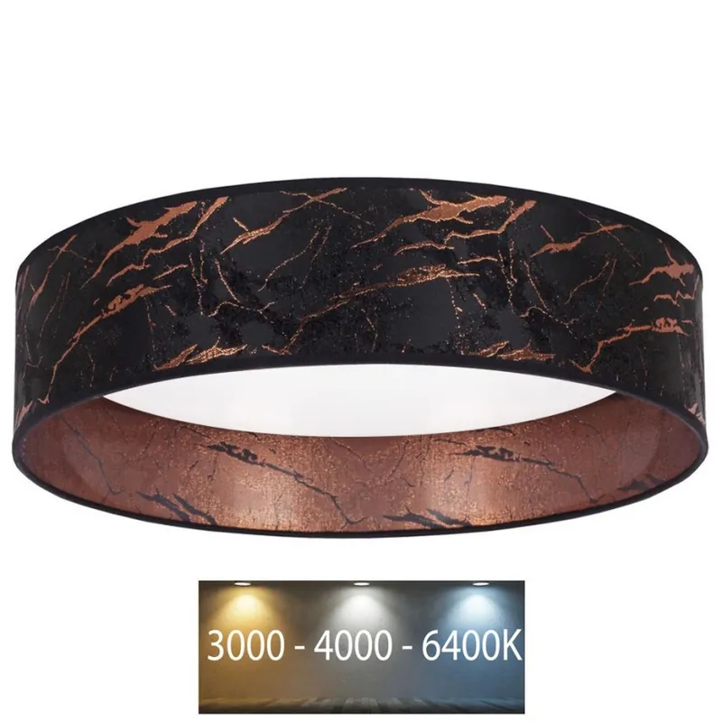 Brilagi - LED Stropní svítidlo VELVET LED/24W/230V pr. 40 cm 3000/4000/6400K černá/měděná Finální Výprodej