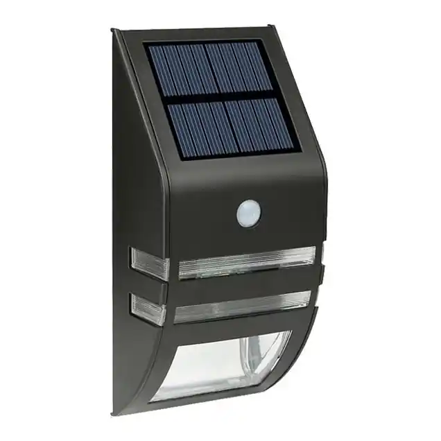 Must-Have LED Solární nástěnné svítidlo se senzorem LED/3,7V 500 mAh IP44 černá