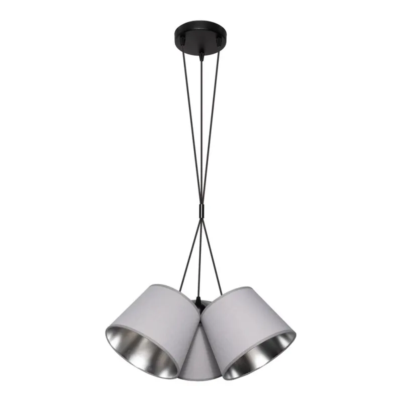 Lustr na lanku ZOMA 3xE27/60W/260V šedá/lesklý chrom Sleva