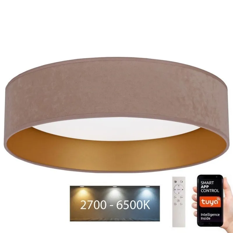 Brilagi - LED Stmívatelné stropní svítidlo VELVET SMART LED/36W/230V pr. 55 cm 2700-6500K Wi-Fi Tuya béžová/zlatá + dálkové ovládání Levný