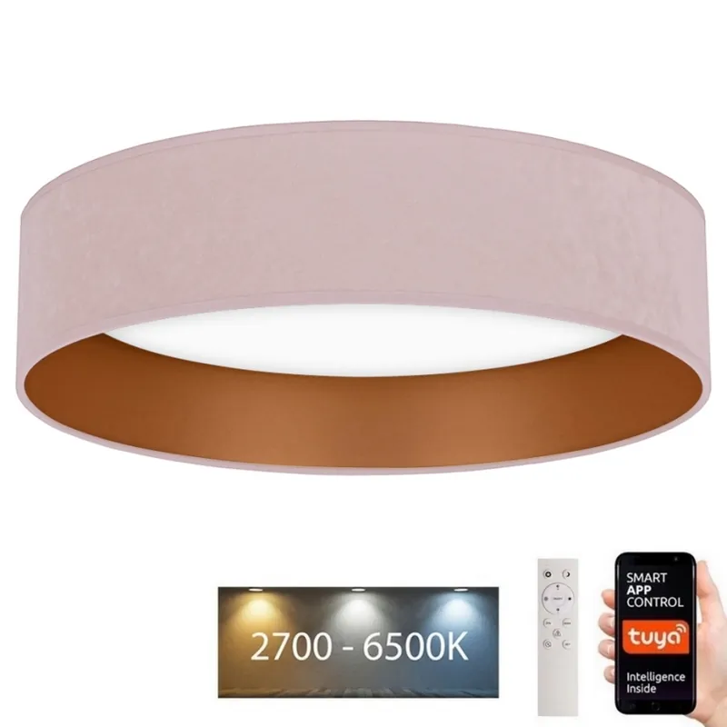 Brilagi - LED Stmívatelné stropní svítidlo VELVET SMART LED/36W/230V pr. 55 cm 2700-6500K Wi-Fi Tuya růžová/zlatá + dálkové ovládání Top Prodej