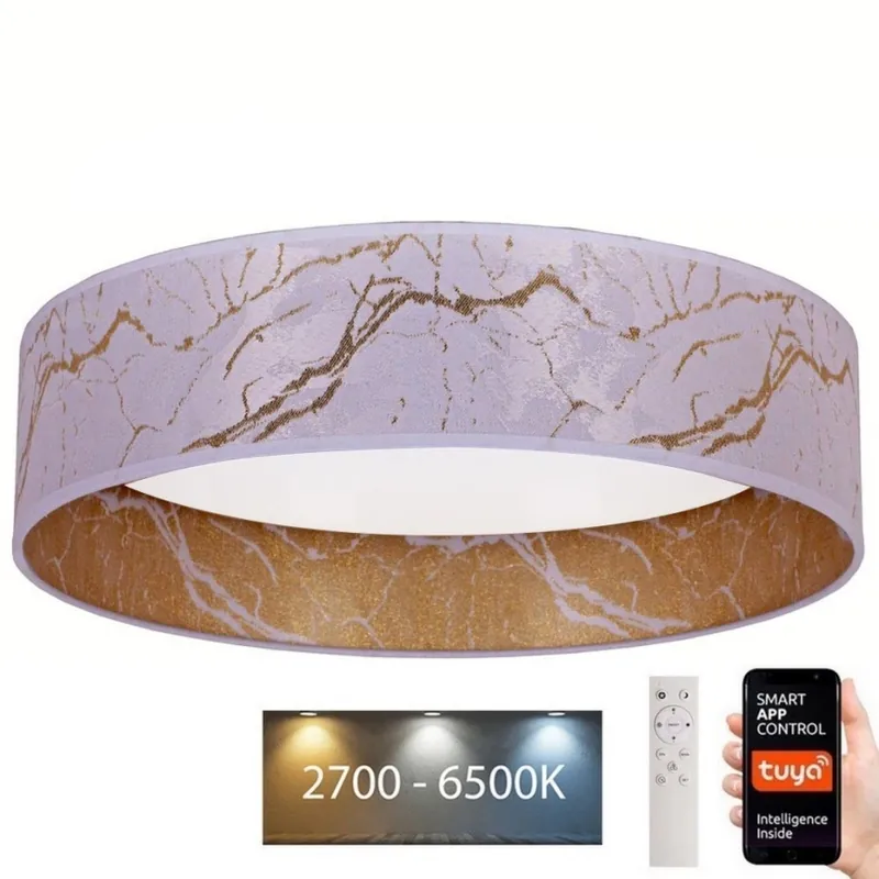Brilagi - LED Stmívatelné stropní svítidlo VELVET SMART LED/36W/230V pr. 55 cm 2700-6500K Wi-Fi Tuya bílá/zlatá + dálkové ovládání Cenově Výhodný