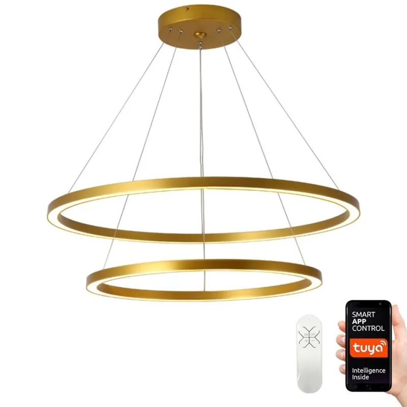 Immax NEO 07159-G80-60 - LED Stmívatelný lustr na lanku FINO LED/93W/230V Tuya zlatá + dálkové ovládání Nakupujte Hned