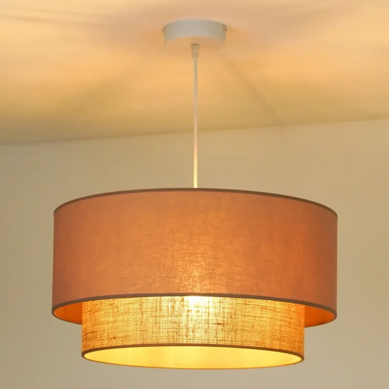 Duolla - Lustr na lanku BOHO 1xE27/15W/230V pr. 45 cm béžová/hnědá Sleva