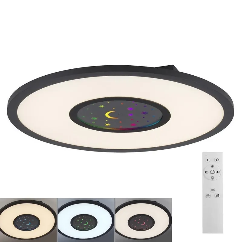 Leuchten Direkt 15572-18 - LED RGBW Stmívatelné stropní svítidlo ASTRO LED/17,5W/230V 2700-5000K + dálkové ovládání Zlevněný