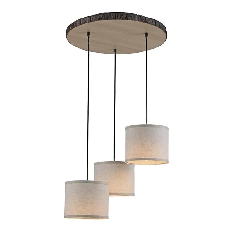 Leuchten Direkt 11236-79 - Lustr na lanku BARK 3xE27/40W/230V dřevo Objednat Nyní