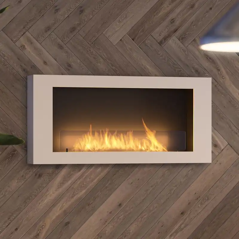 Přímo Od Výrobce InFire - Nástěnný BIO krb 120x56 cm 3kW bílá