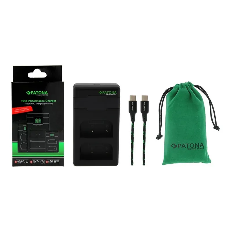 Výhodná Nabídka PATONA - Rychlonabíječka Dual Olympus BLX-1 + kabel USB-C 0,6m