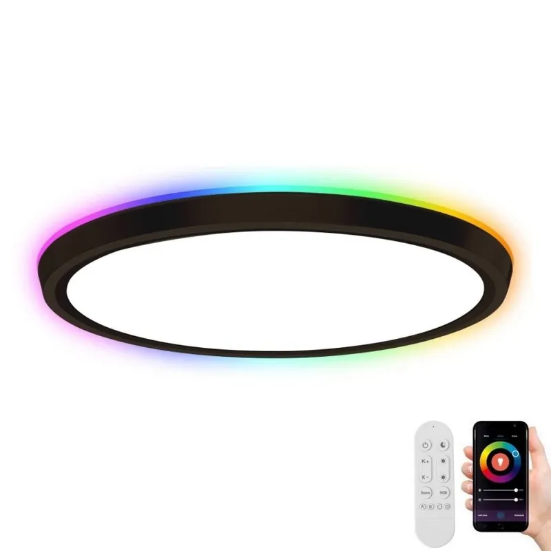 Immax NEO 07166-B40 - LED RGB+CCT Stmívatelné stropní svítidlo NEO LITE TUDO LED/50W/230V Wi-Fi Tuya černá + dálkové ovládání Výhodná Nabídka
